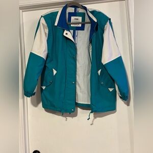 Vintage London Fog Teal and White Jacket